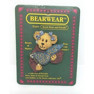 Vintage 2000 Bearwear Boyds Bear Go Bears Ceramic Pin Brooch 2605